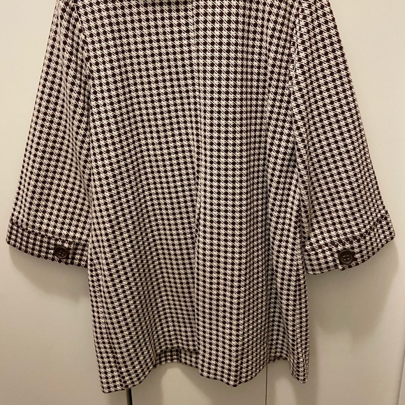 Brown & White Checkered Topper Coat - Picture 4 of 5